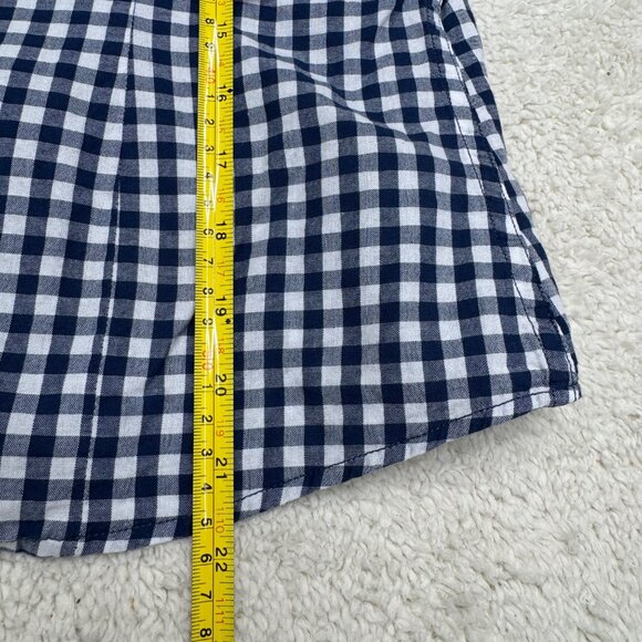 Y2K Hollister Women's Blue White Checker LS Button Down Shirt 100% Cotton, Sz S - Picture 6 of 7